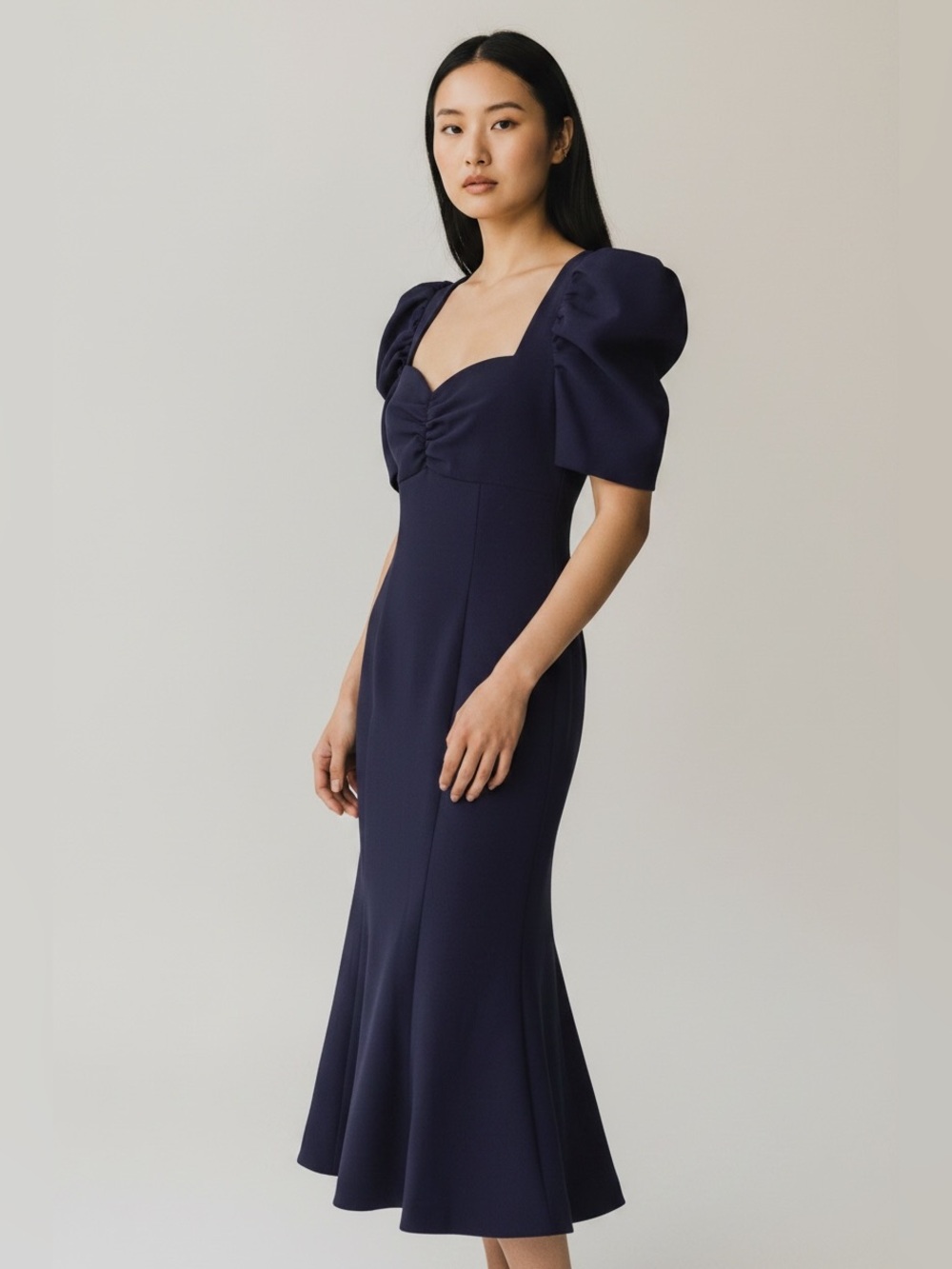 Likely women’s midi dress size 4 sweetheart cut puff sleeve feminine dress